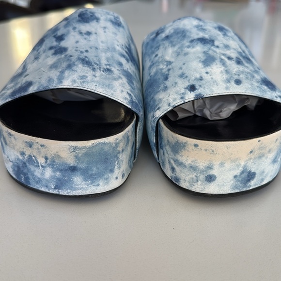 Simone Miller Blue white Tie Dye Cloudy Platform Sandal Bubble Slides Size 38/8 - Picture 3 of 16
